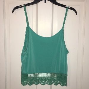 Teal Spaghetti Strap Crop Tank